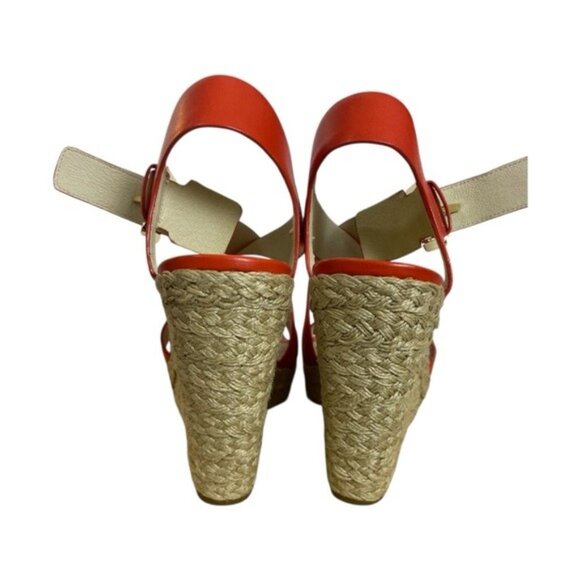 Michael Michael Kors Giovanna Leather Wedge Sandals – Mandarin – Size 8.5 - Picture 6 of 10